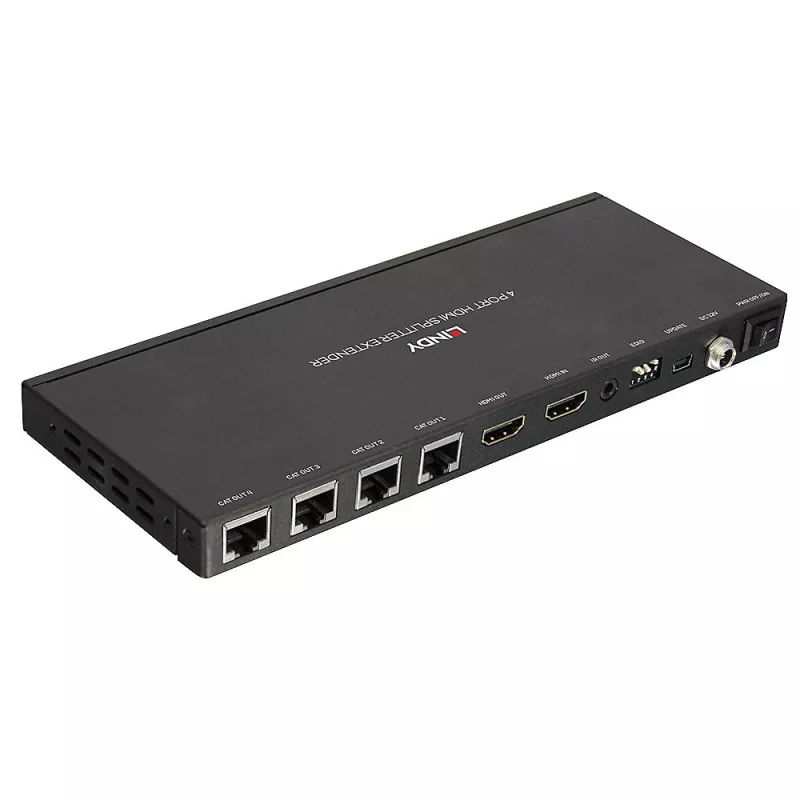 Πομπός & Δέκτης Lindy 70m Cat.6 4 Θυρών HDMI 4K30 και IR Splitter Extender με Loop Out