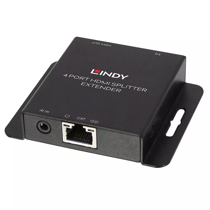 Πομπός & Δέκτης Lindy 70m Cat.6 4 Θυρών HDMI 4K30 και IR Splitter Extender με Loop Out