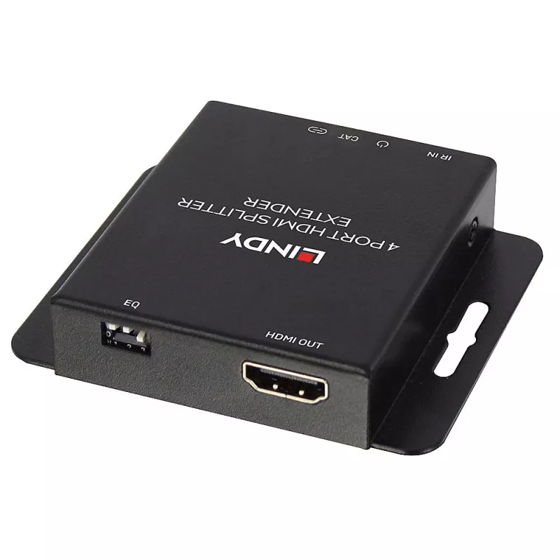 Πομπός & Δέκτης Lindy 70m Cat.6 4 Θυρών HDMI 4K30 και IR Splitter Extender με Loop Out
