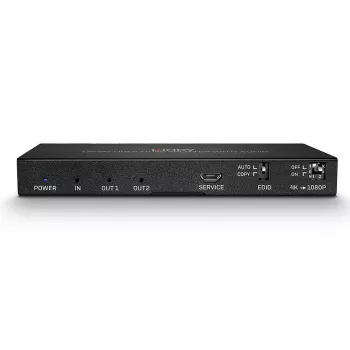 Διαχωριστής HDMI Lindy 2 Port HDMI 18G Splitter με ήχο και downscaling