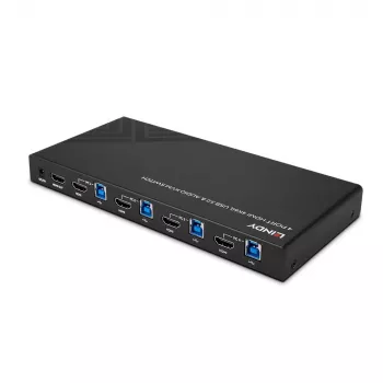Lindy 4 Port HDMI 4K60, USB 3.0 και Ήχου Διακόπτης KVM