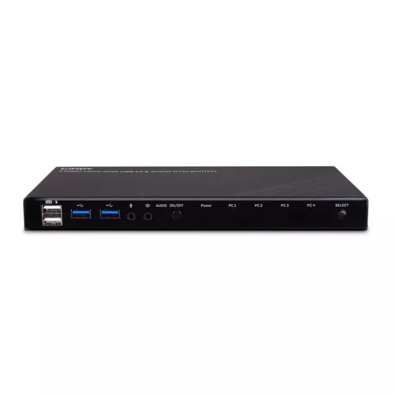 Lindy 4 Port HDMI 4K60, USB 3.0 και Ήχου Διακόπτης KVM