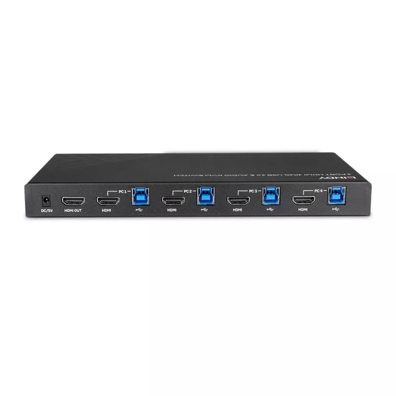 Lindy 4 Port HDMI 4K60, USB 3.0 και Ήχου Διακόπτης KVM