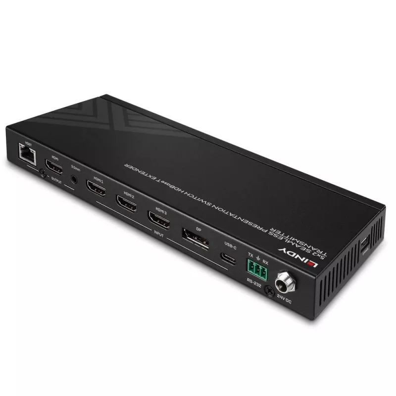 AV-πομπός Lindy 5 Port Seamless Presentation Switch HDBaseT Extender 3840 x 2160 Pixel