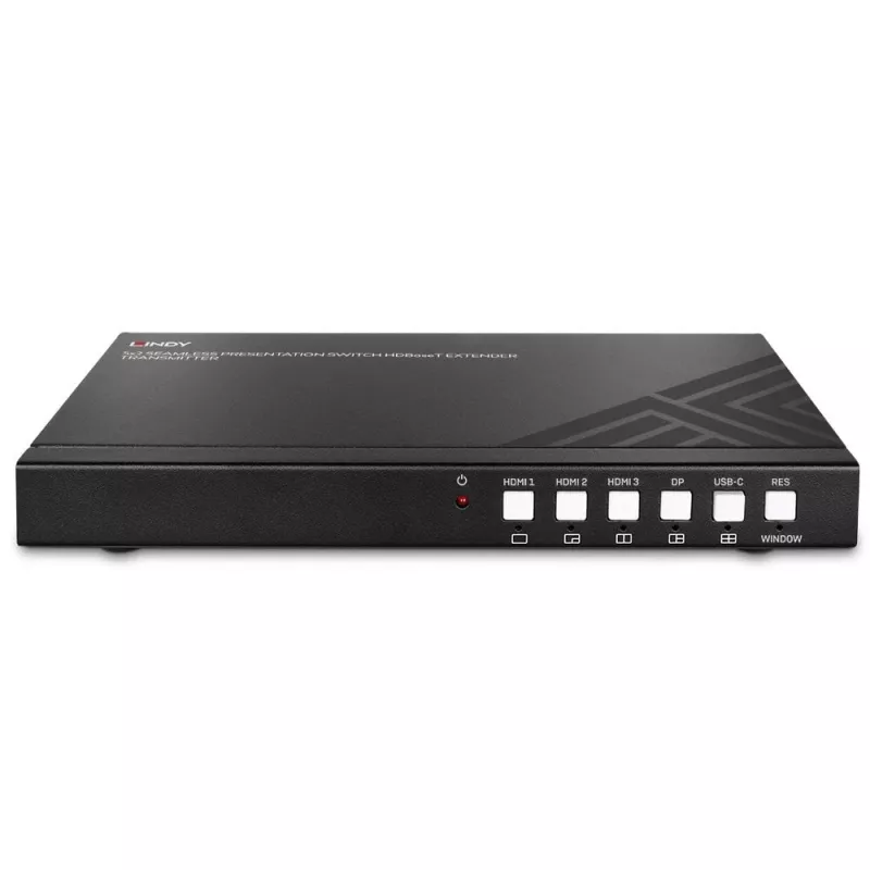 AV-πομπός Lindy 5 Port Seamless Presentation Switch HDBaseT Extender 3840 x 2160 Pixel