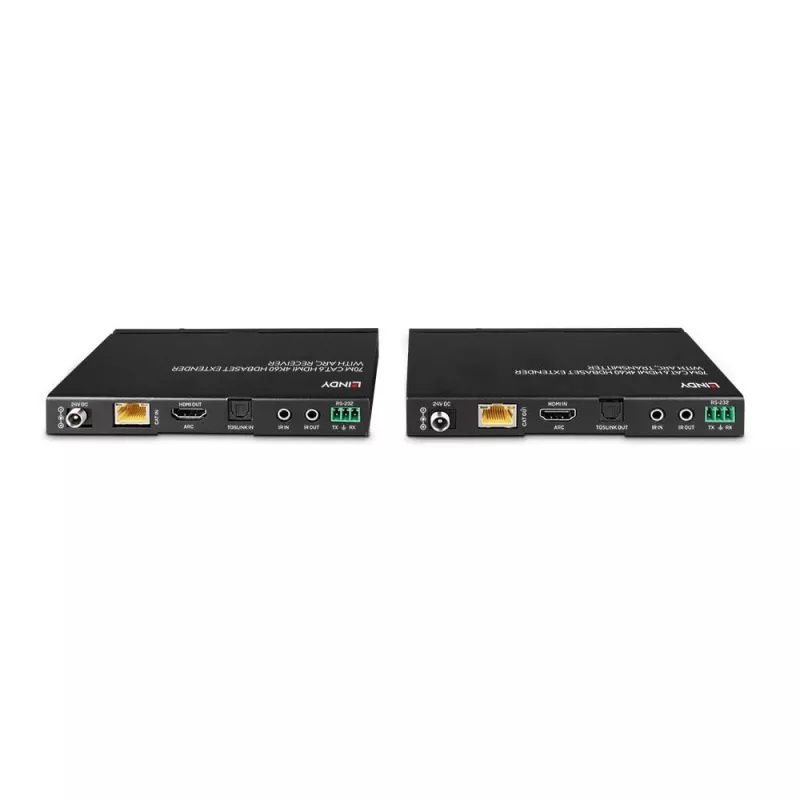 Lindy 70m Cat.6 HDMI 4K60, Audio, IR και RS-232 HDBaseT Extender με ARC