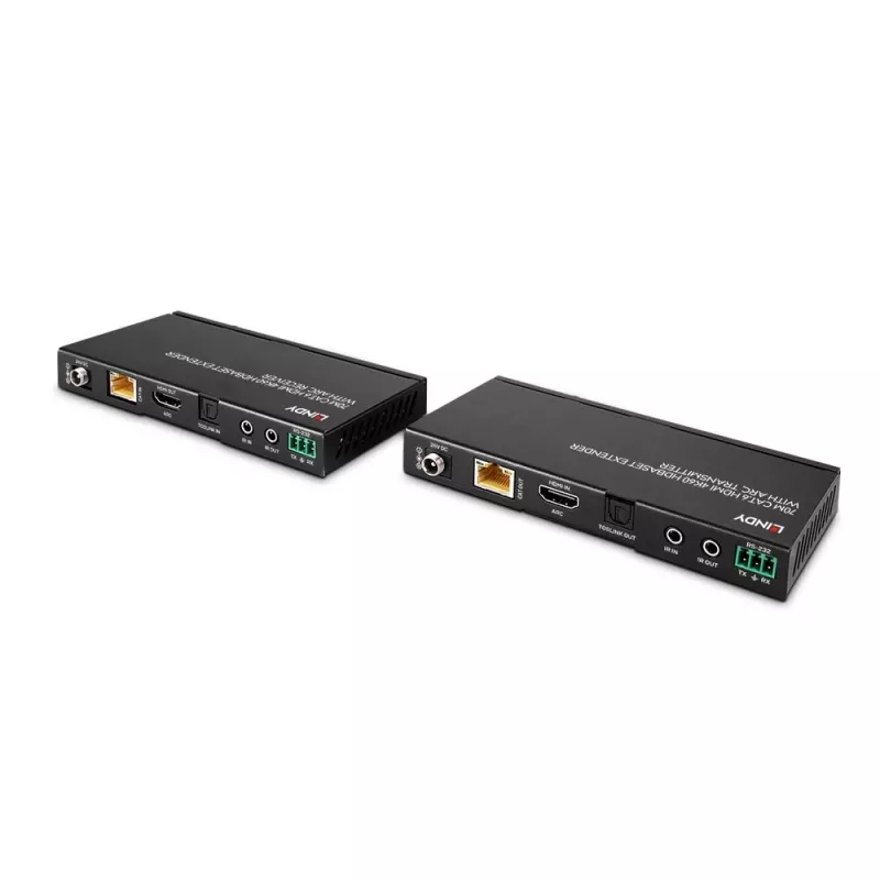 Lindy 70m Cat.6 HDMI 4K60, Audio, IR και RS-232 HDBaseT Extender με ARC