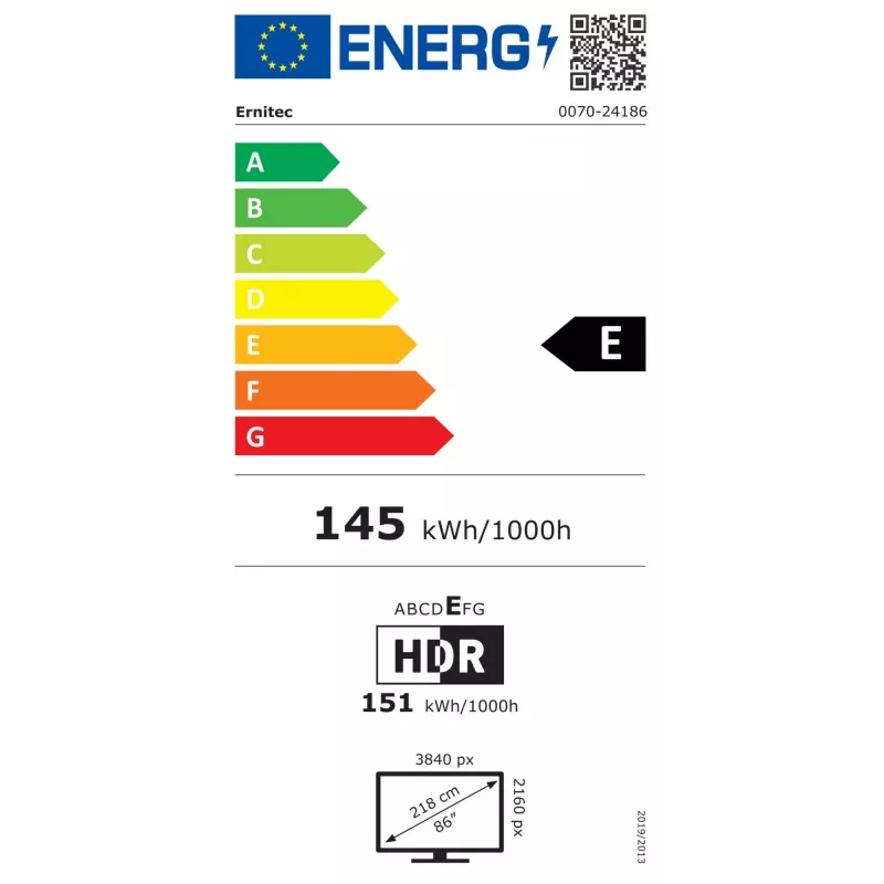 Ernitec 0070-24186 οθόνη επιτήρησης 2,18 m (86 ίντσες), 24/7