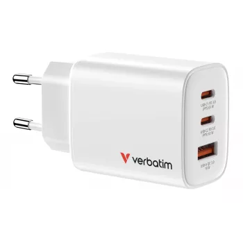 Verbatim Essentials GaN Φορτιστής 65W Βύσμα EU λευκό, Εσωτερικός χώρος, AC, 20 V, λευκό