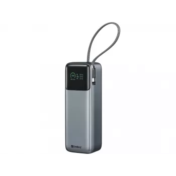Sandberg 421-31 All-in1 Powerbank 27000 PD 240W power bank, 27000 mAh, 5/9/12/15/20/28 V, ενσωματωμένο καλώδιο USB-C, οθόνη
