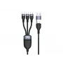 Conceptronic ETTA06B15C Καλώδιο γρήγορης φόρτισης και δεδομένων 3 σε 1 100 W 1,5 m, τριπλό USB-C, USB 2.0, E-Mark
