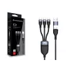 Conceptronic ETTA06B15C Καλώδιο γρήγορης φόρτισης και δεδομένων 3 σε 1 100 W 1,5 m, τριπλό USB-C, USB 2.0, E-Mark