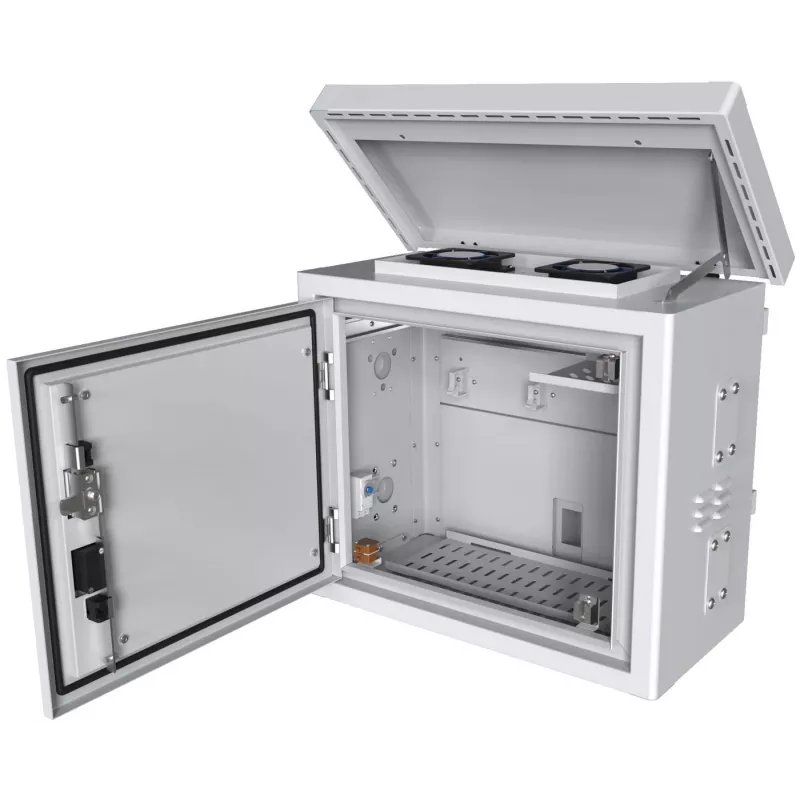 Lanview RCCTV002 Midi Radius ερμάριο CCTV για τοποθέτηση σε στύλο για 4 κάμερες, 600 x 300 x 550 mm, λευκό