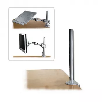 Lindy 450 mm βάση στήριξης με σφιγκτήρα γραφείου, ασημί
