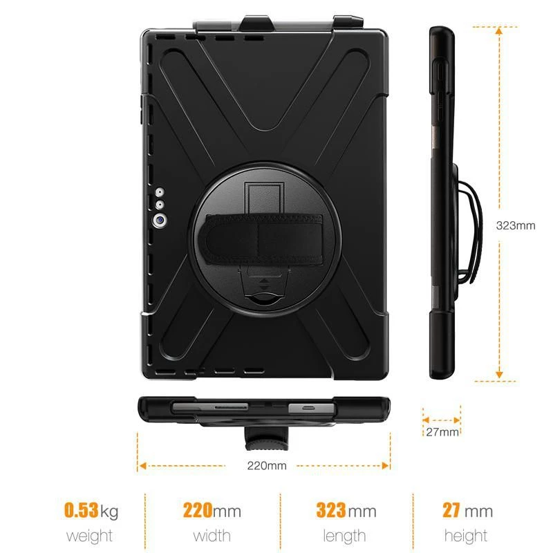 Θήκη eSTUFF AUSTIN Defender για Microsoft Surface Pro 7+/7/6/5/4 μαύρο