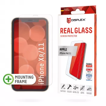 Displex Displayschutzfolie (10H) για Apple iPhone XR/11, Eco-Montagerahmen, σκληρυμένο γυαλί, αντιχαρακτική προστατευτική μεμβράνη, συμβατή με θήκη