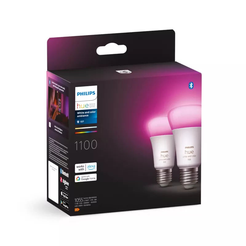 Philips Hue White and colour ambience A60 – E27 smart bulb – 1100 (συσκευασία 2 τεμ.)