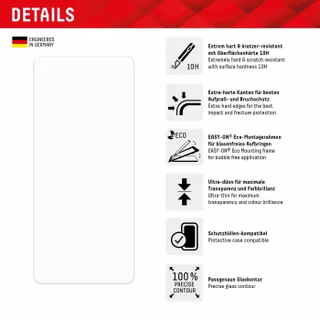Displex γυαλί προστασίας οθόνης (10H) για Samsung Galaxy A54 5G, Eco πλαίσιο τοποθέτησης, ανθεκτικό στις γρατσουνιές