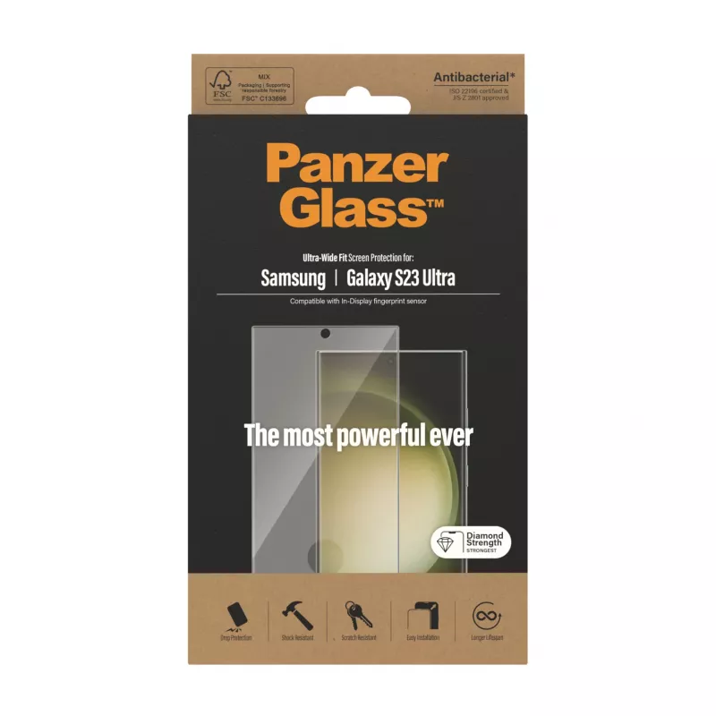 PanzerGlass® προστασία οθόνης Samsung Galaxy S23 Ultra | Ultra-Wide Fit