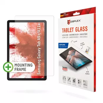 Displex Tablet Glass (9H) για Samsung Galaxy Tab A11+/A9+, οικολογικό πλαίσιο τοποθέτησης, άθραυστο
