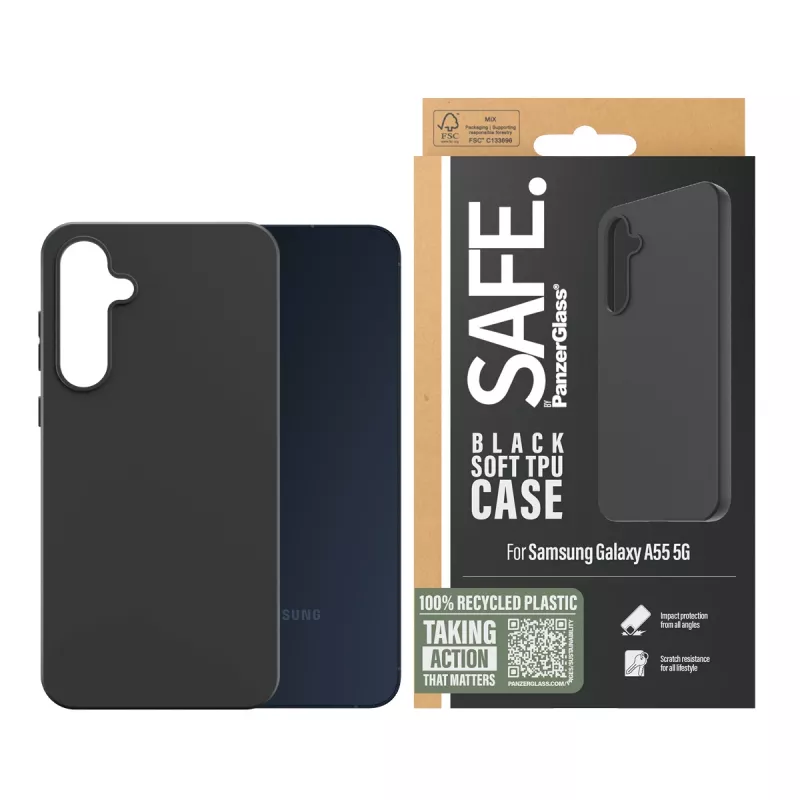PanzerGlass SAFE. by ® θήκη TPU Samsung Galaxy A55 5G | μαύρη