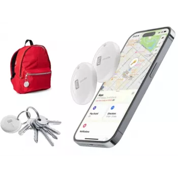 Cellularline Tracy - σετ 2 τεμ. σχεδιασμένο για iOS - Παρακολουθήστε τα αντικείμενά σας με την τεχνολογία Apple «Where is?»