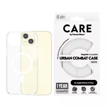 PanzerGlass CARE™ by ® θήκη Urban Combat διαφανές με λευκό MagSafe iPhone 15 Plus