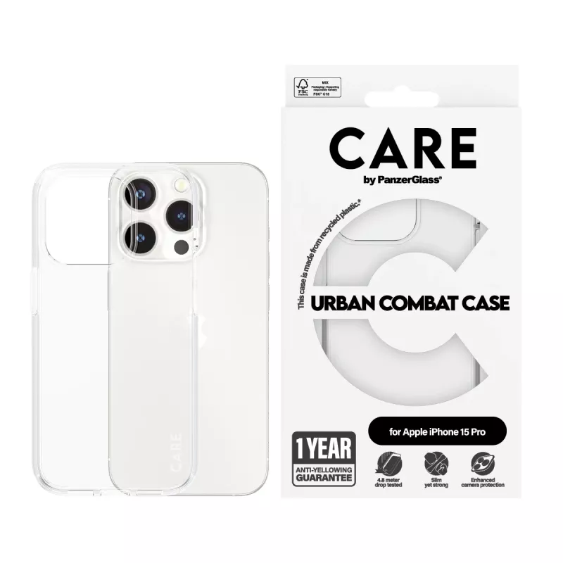 Θήκη PanzerGlass iPhone 15 Pro διαφανές Urban Combat Clear Frame