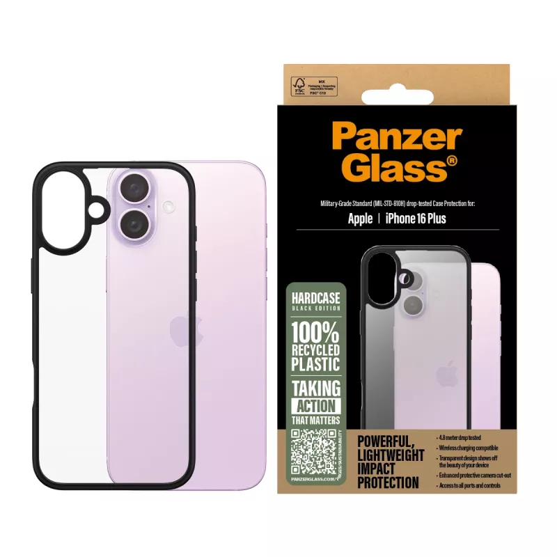 Θήκη PanzerGlass HardCase μαύρο iPhone '24 6,7 ίντσες διαφανές