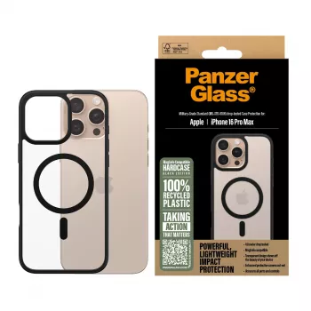 PanzerGlass ® HardCase διαφανές με μαύρο MagSafe & πλαίσιο iPhone 16 Pro Max