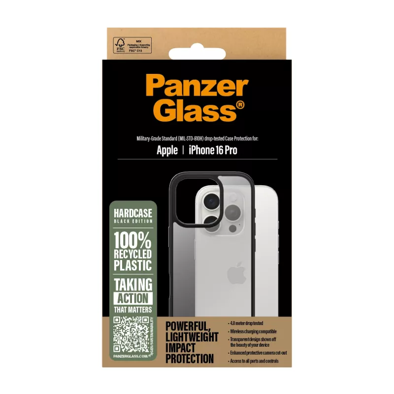Θήκη PanzerGlass HardCase διαφανές με λευκό MagSafe iPhone 16 Plus