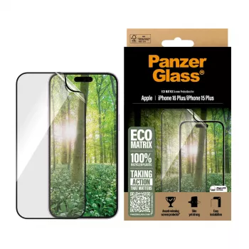 PanzerGlass ® ECO MATRIX προστασία οθόνης iPhone 16 Plus | 15 Plus | Ultra-Wide Fit