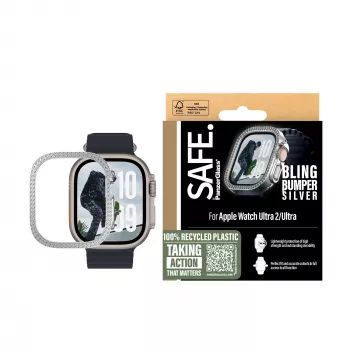 PanzerGlass SAFE95911 SAFE Bling Bumper θήκη για Apple Watch Ultra / Ultra 2 / Ultra 3, ασημί