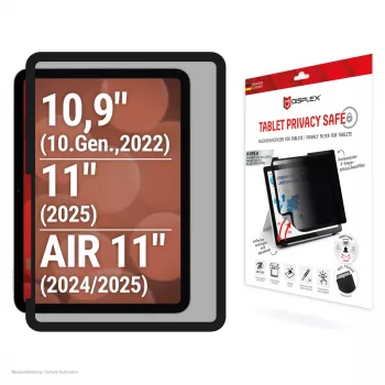 Displex TABLET PRIVACY SAFE αφαιρούμενο φίλτρο απορρήτου 2 κατευθύνσεων για iPad 10,9 ίντσες (10.)/11 ίντσες (2025)/Air 11 ίντσες (2024/2025)