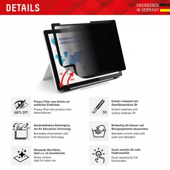 Displex TABLET PRIVACY SAFE αφαιρούμενο φίλτρο απορρήτου 2 κατευθύνσεων για iPad Pro 13 ίντσες/Air 13 ίντσες (2024/2025)