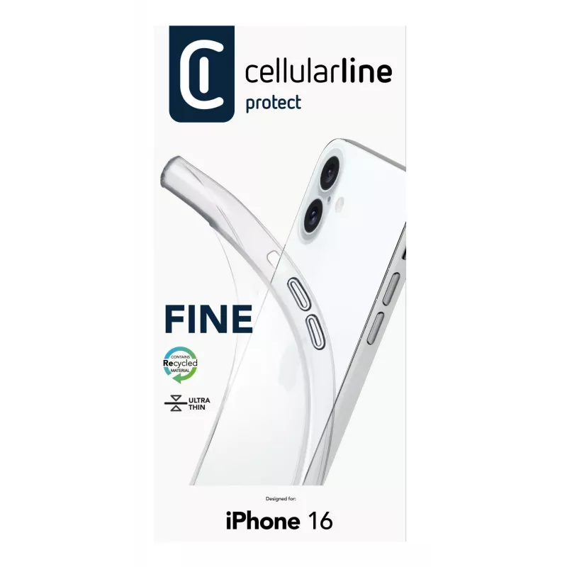 Cellularline Fine Case FINECIPH16T θήκη για iPhone 16, διαφανής