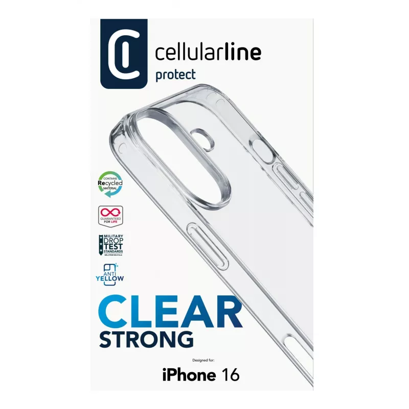Θήκη Cellularline CLEARDUOIPH16T για iPhone 16 Διαφανής 15,5 cm