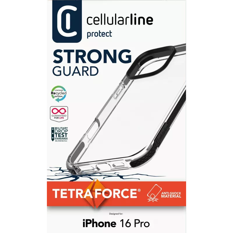 Θήκη Cellularline TETRACIPH16PROT για iPhone 16 Pro 6,3 ίντσες Μαύρο