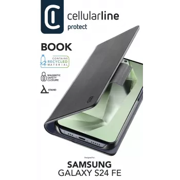 Cellularline Book Galaxy S24 FE θήκη βιβλίου με θήκη καρτών και μαγνητικό κλείσιμο