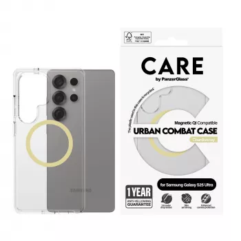 PanzerGlass CARE™ by ® Urban Combat Case διαφανής με Chardonnay Qi συμβατό Samsung Galaxy S25 Ultra