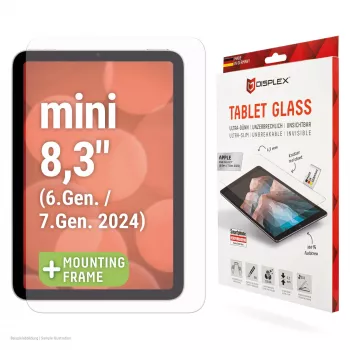 Displex μεμβράνη προστασίας οθόνης (9H) για Apple iPad mini 8,3'' (6. Gen./7. Gen. 2024), οικολογικό πλαίσιο τοποθέτησης, ανθεκτικό στις γρατσουνιές