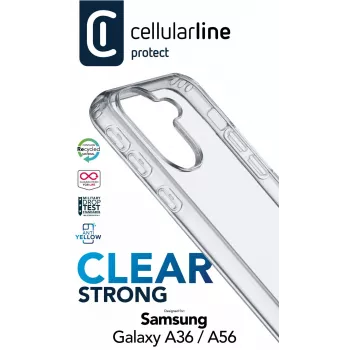 Cellularline Clear Protect - Σκληρή θήκη με λαστιχένια άκρα για Galaxy A36/A56