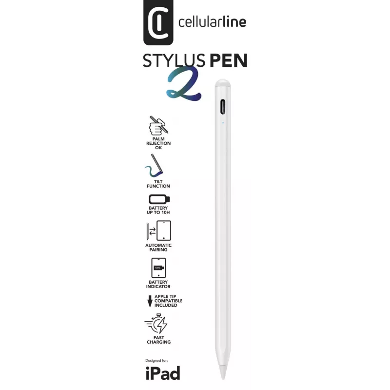 Stylus Pen Cellularline STYLUSPEN2IPAD Γκρι 80 g Tablet Apple