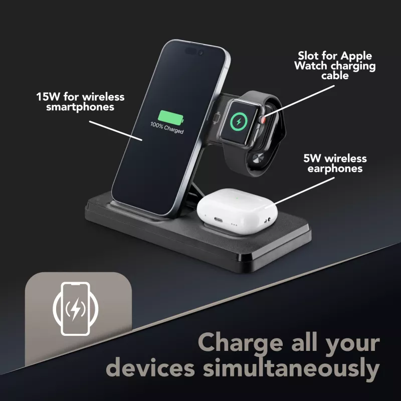 Tech Pop βάση φορητής συσκευής Smartwatch/Smartphone Μαύρο