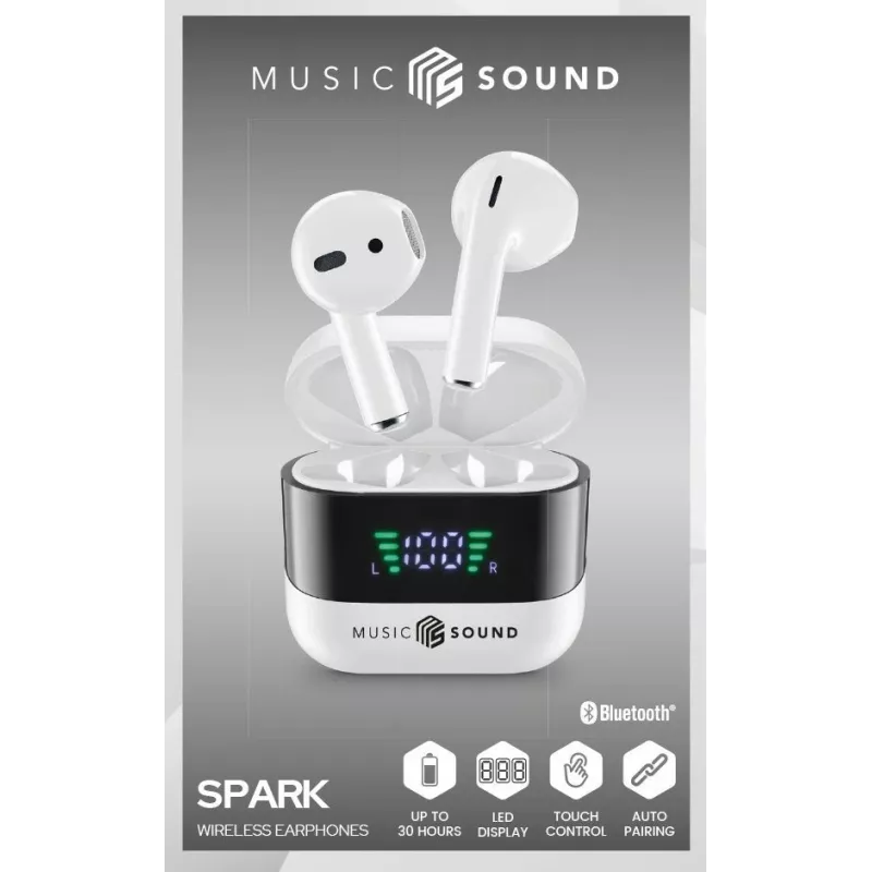 Music Sound SPARK Ακουστικά TWS με οθόνη LED