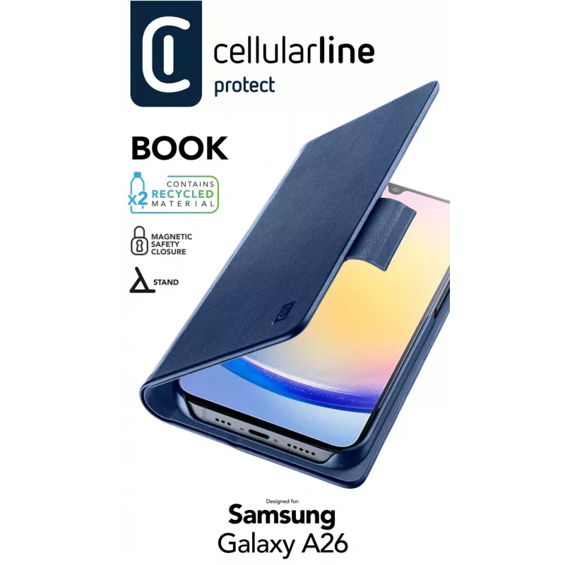 Cellularline Book Case BOOK3GALA26B θήκη τύπου βιβλίου για Samsung A26 5G, μπλε