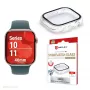Προστασία οθόνης PanzerGlass Displex 10H για Apple Watch 11/10 42 mm, γυαλί ολόκληρου σώματος, IP68, με κλιπ, μαύρο ματ