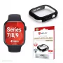 Displex 10H Tempered Glass για Apple Watch 9/8/7 (45 mm), θήκη ολόκληρου σώματος, IP68, Snap-On, μαύρο ματ
