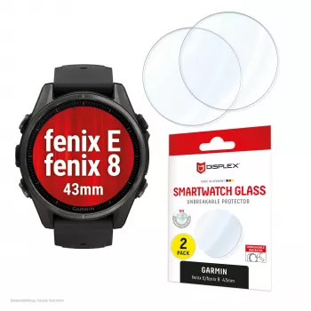 Προστασία οθόνης GK PROTECTION Displex 9H Glass για Garmin fenix E/fenix 8 43mm (συσκευασία 2 τεμ., εξαιρετικά λεπτό, χωρίς πλαίσιο, Anti-Schmier)