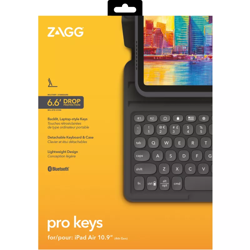 Πληκτρολόγιο ZAGG Pro Keys-Apple-iPad 10.9-Μαύρο/Γκρι-Γερμανικό